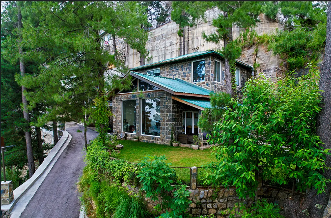 Premium real estate in Galiyat — completed villa with landscaped garden at Blue Pine Mountain Homes, Khaira Gali