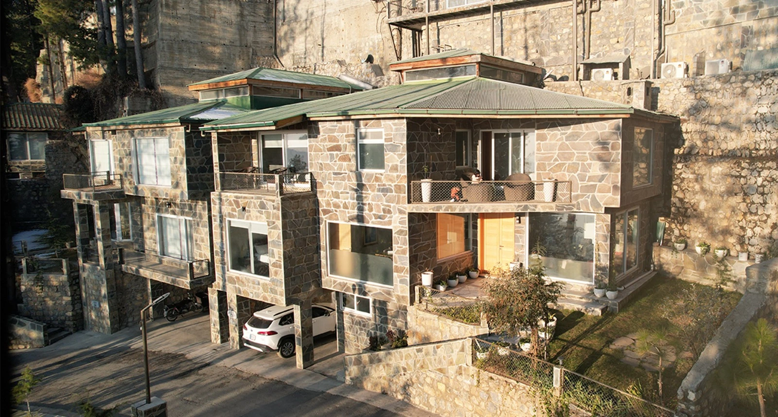 Stone-built holiday homes in Pakistan mountains at Blue Pine Mountain Homes, Changla Gali