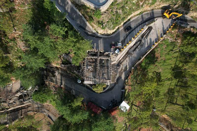 upper view on the road